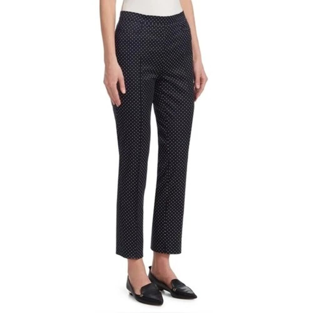 Akris Punto Womens Franca Micro Polka Dot Pants Work High Rise Slim Stretch 6